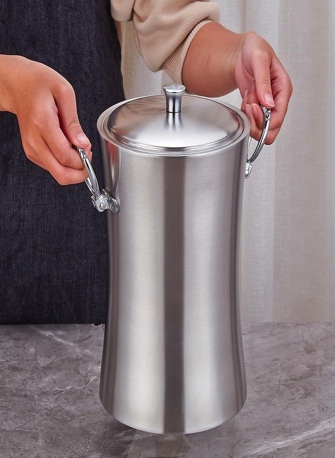 SANQIAHOME طقم دلو ثلج، 3 لتر، جدار مزدوج من الفولاذ المقاوم للصدأ - Image 2